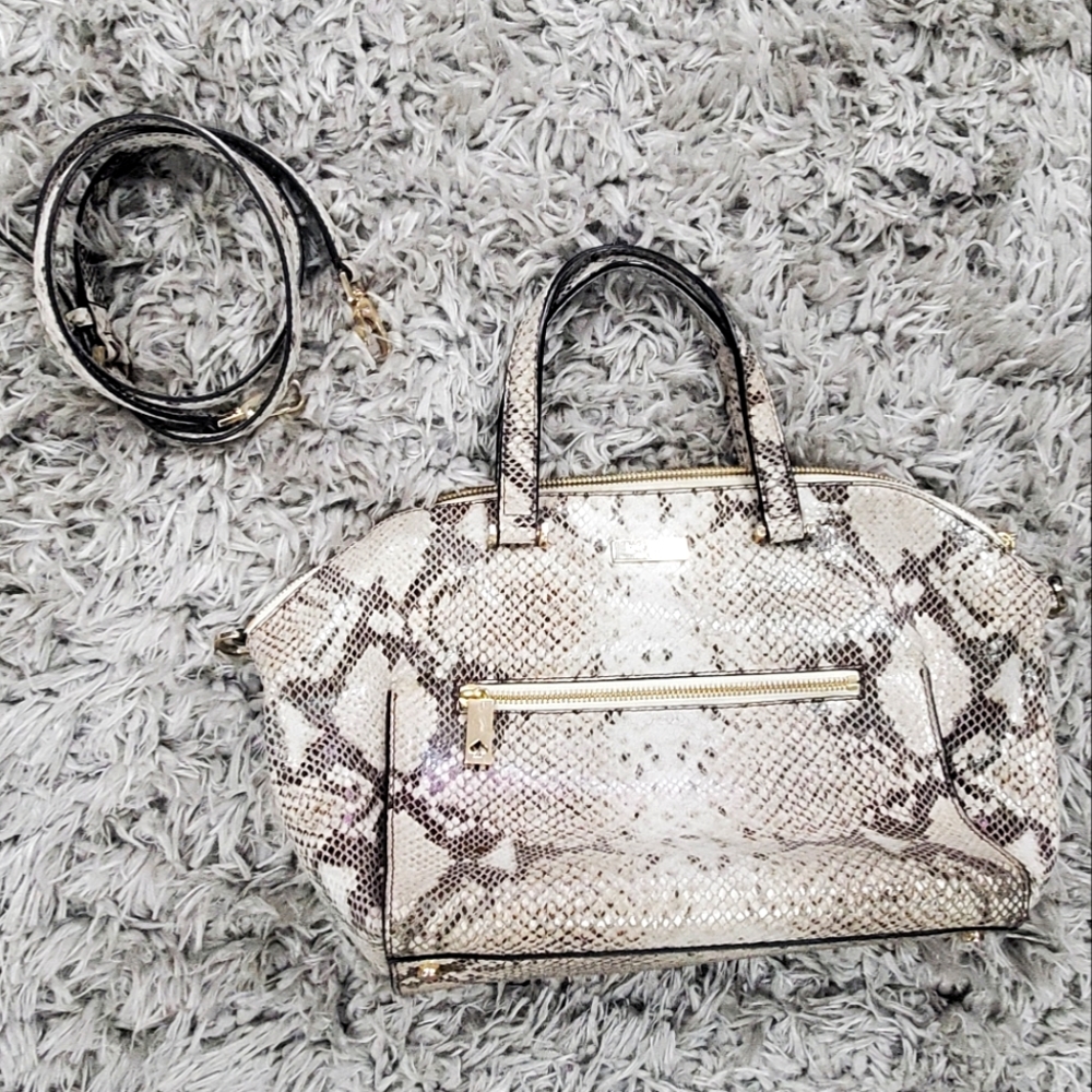Kate Spade Savannah Parliament Medium Snakeskin Detachable Crosbody